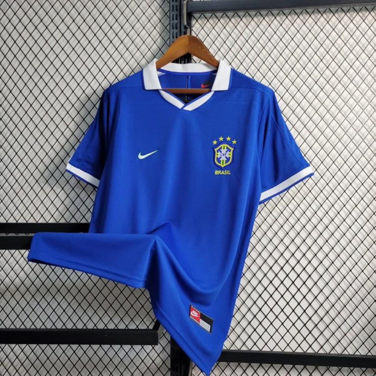 Retro 1997 Brazil Away Blue Jersey