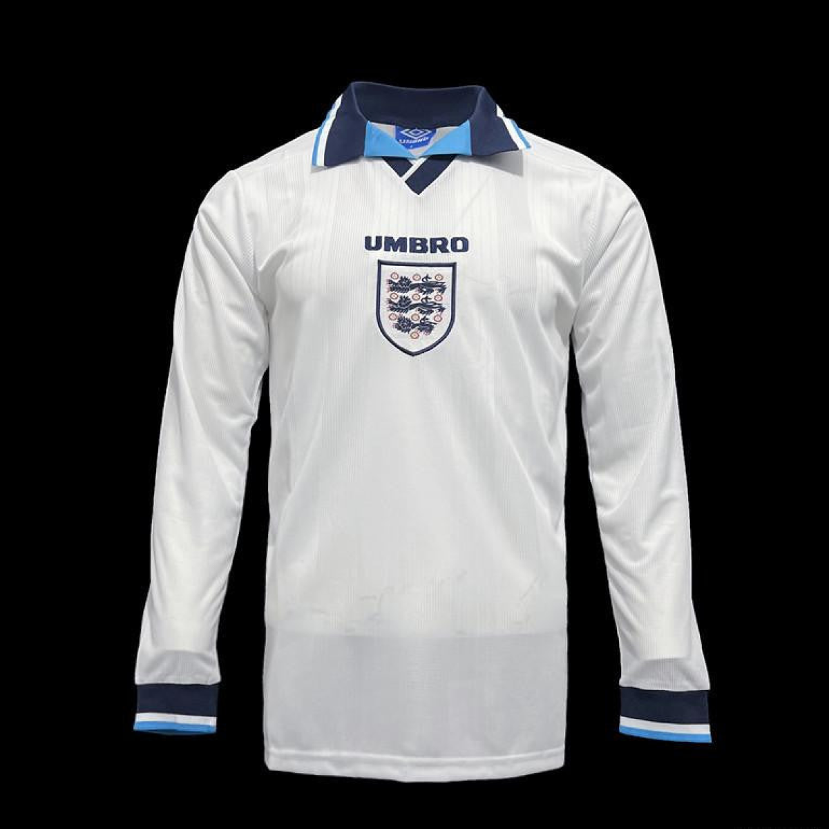 Long Sleeve Retro 1996 England Home Soccer Jersey