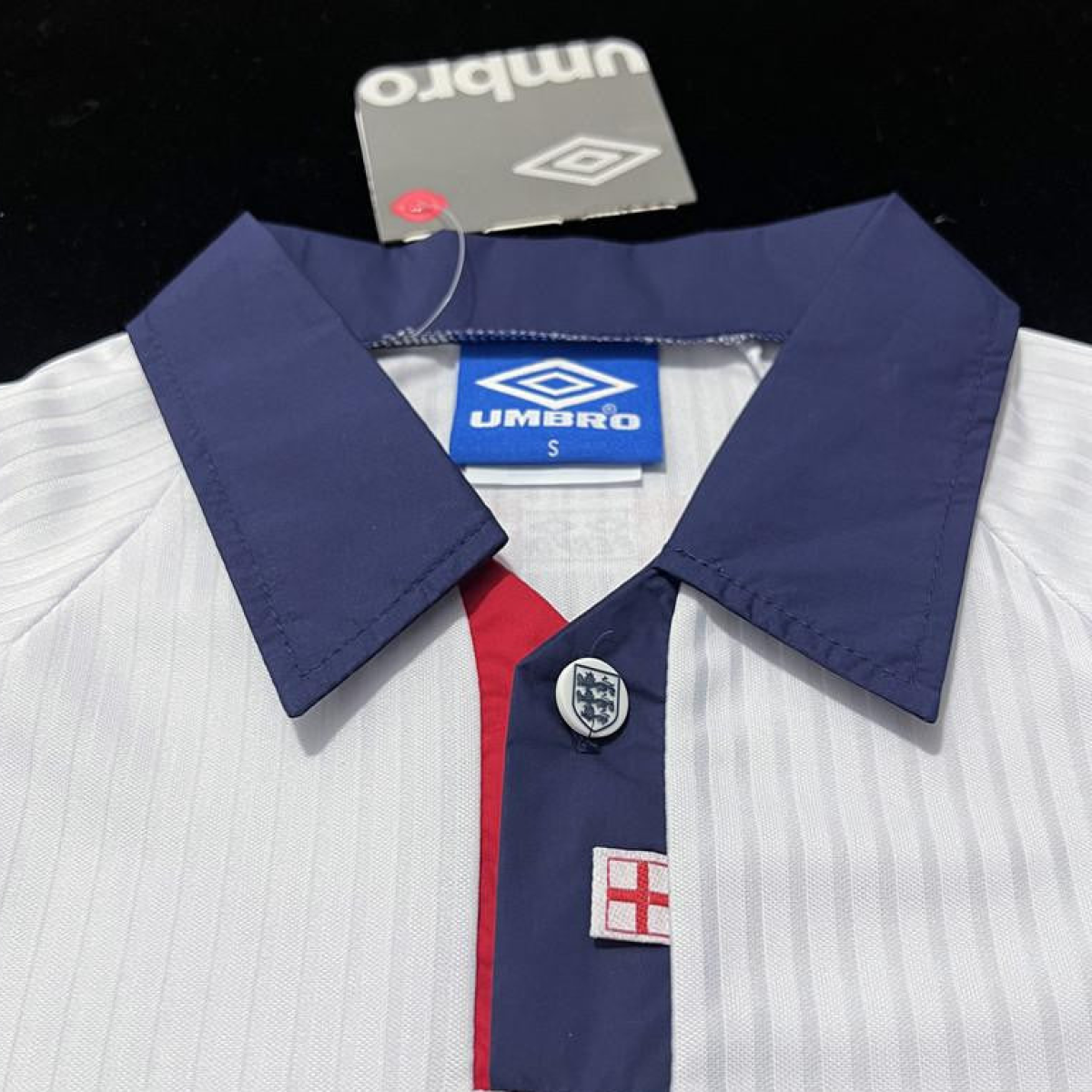 Long Sleeve Retro 1998 England Home Soccer Jersey