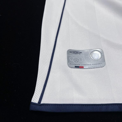 Long Sleeve Retro 2002 England Home Soccer Jersey