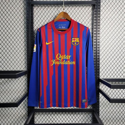 Retro Long Sleeve 11-12 Barcelona Home Soccer Jersey