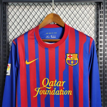 Retro Long Sleeve 11-12 Barcelona Home Soccer Jersey