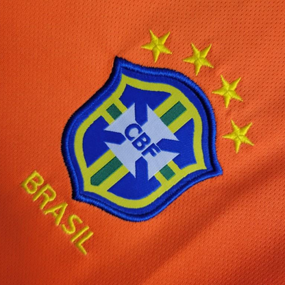 Retro Long Sleeve 1998 Brazil Goalkeeper Orange Jersey