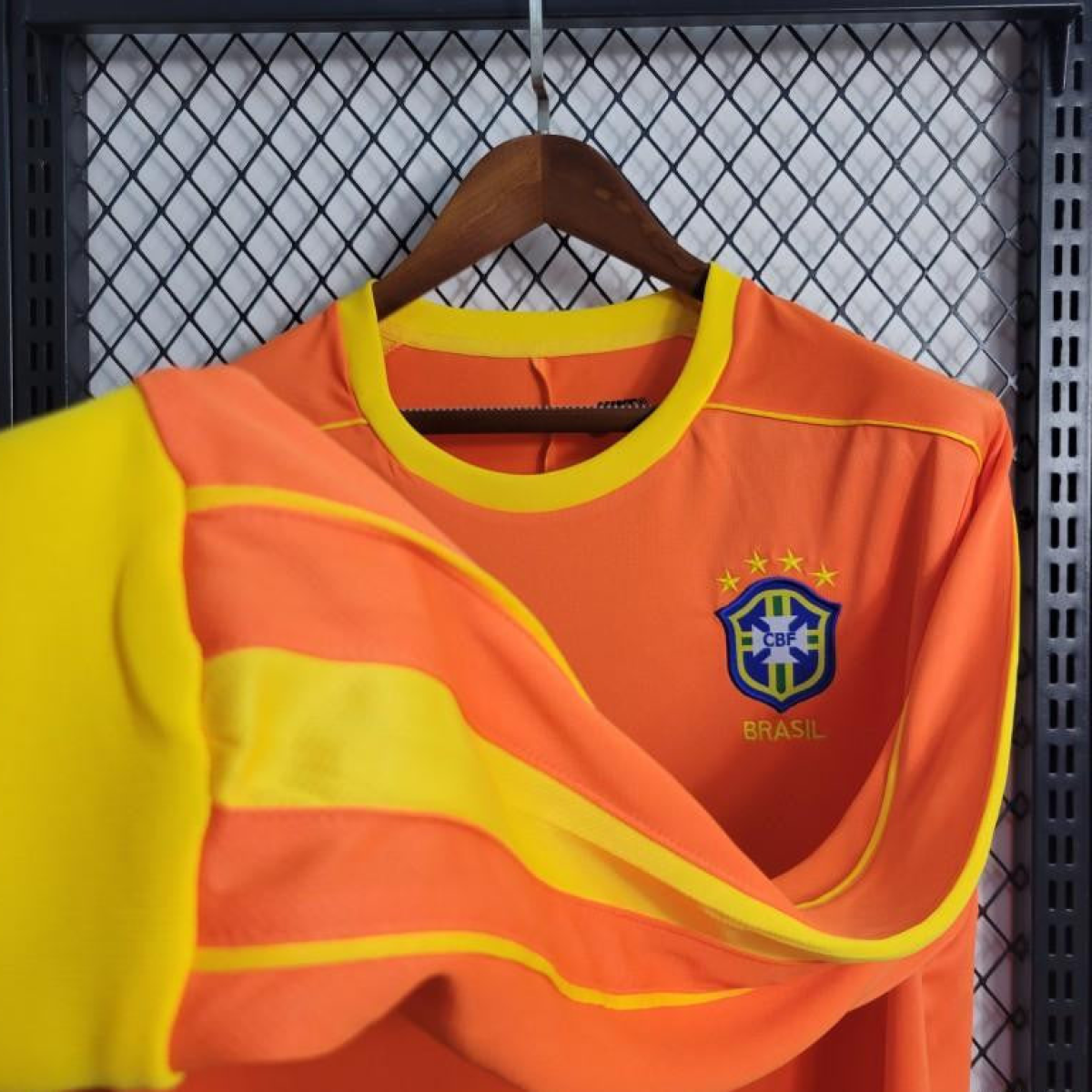 Retro Long Sleeve 1998 Brazil Goalkeeper Orange Jersey