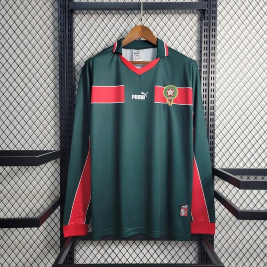 Retro Long Sleeve 1998 Morocco Home Soccer Jersey