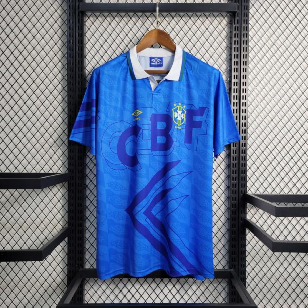 Retro 1992 Brazil Away Blue Jersey