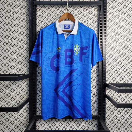Retro 1992 Brazil Away Blue Jersey