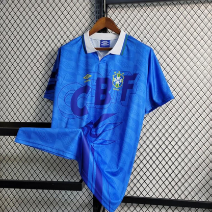 Retro 1992 Brazil Away Blue Jersey