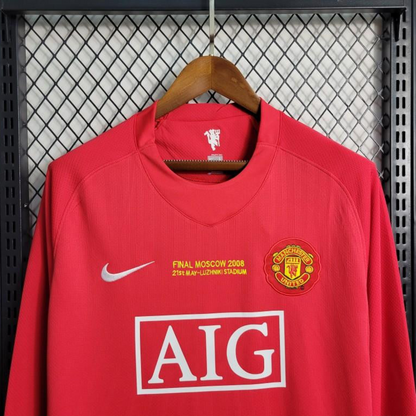 Retro Long Sleeve 07-08 Manchester United Champions League Version Home Jersey