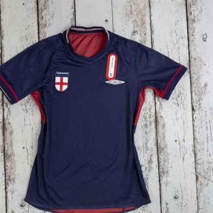 Retro 2002 England Away Reversible (Red/Navy) Soccer Jersey