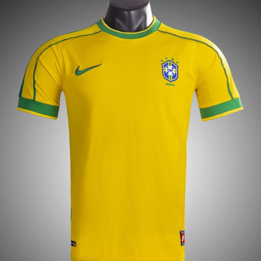 Retro 1998 Brazil Home Soccer Jersey