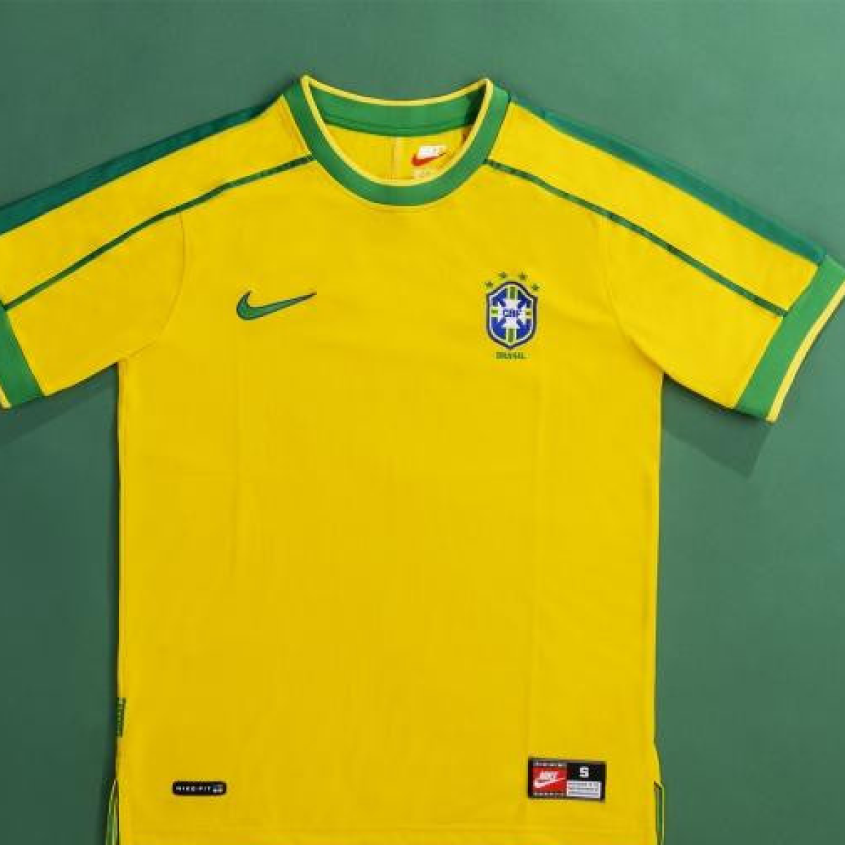 Retro 1998 Brazil Home Soccer Jersey