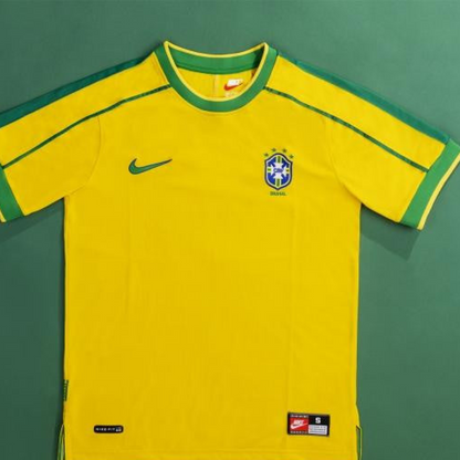 Retro 1998 Brazil Home Soccer Jersey