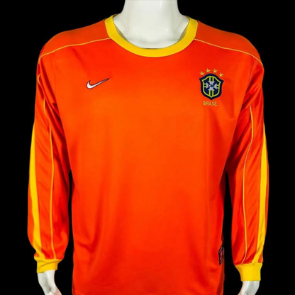 Retro 1998 Brazil Goalkeeper Orange Jersey