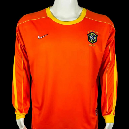 Retro 1998 Brazil Goalkeeper Orange Jersey