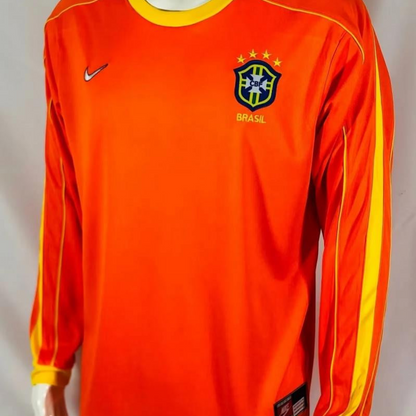 Retro 1998 Brazil Goalkeeper Orange Jersey