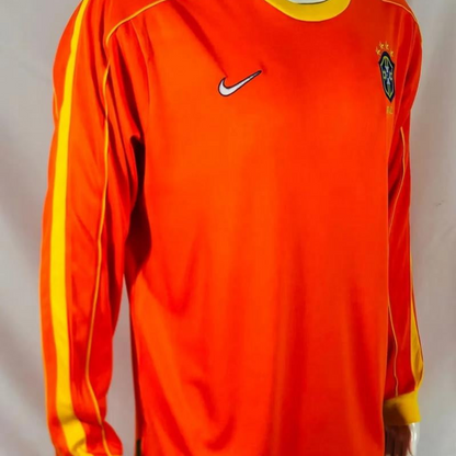 Retro 1998 Brazil Goalkeeper Orange Jersey