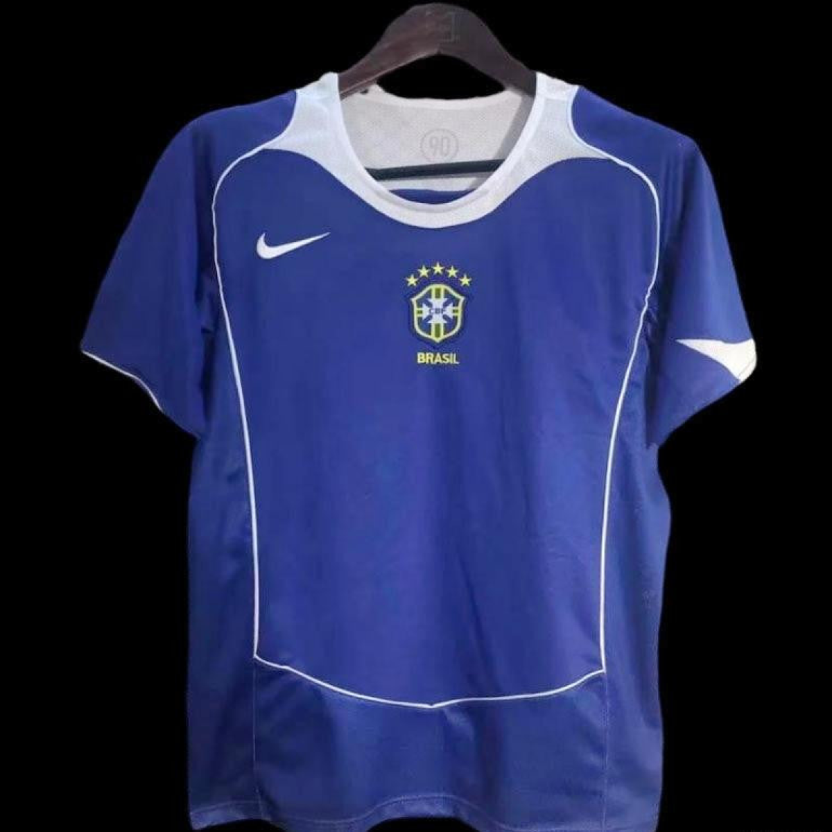Retro 2004 Brazil Away Blue Jersey