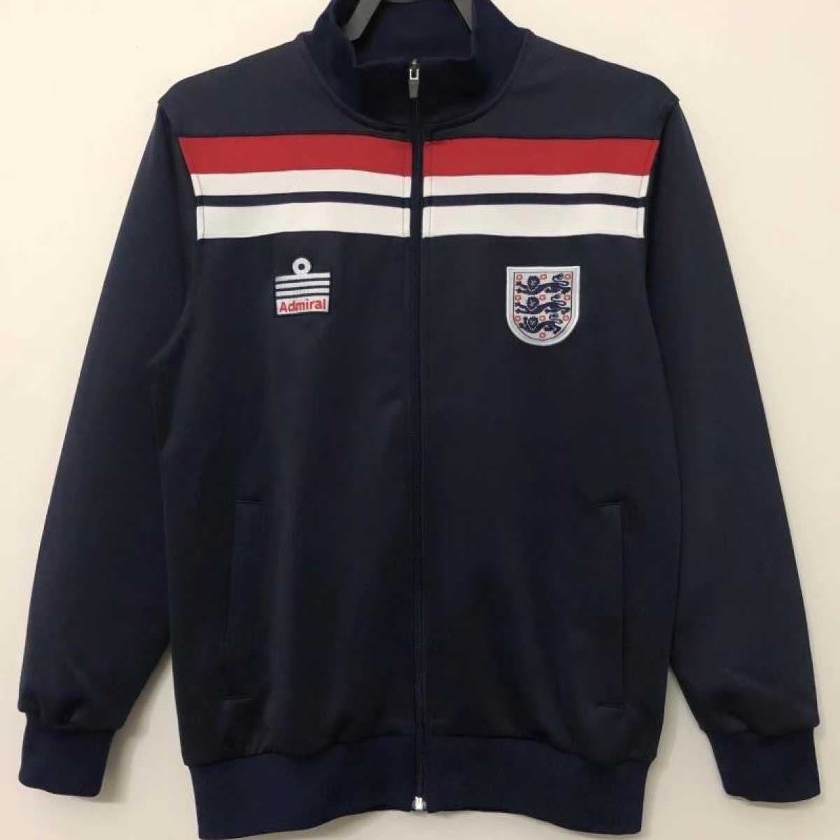 Retro 1982 England Navy Full Zipper Jacket