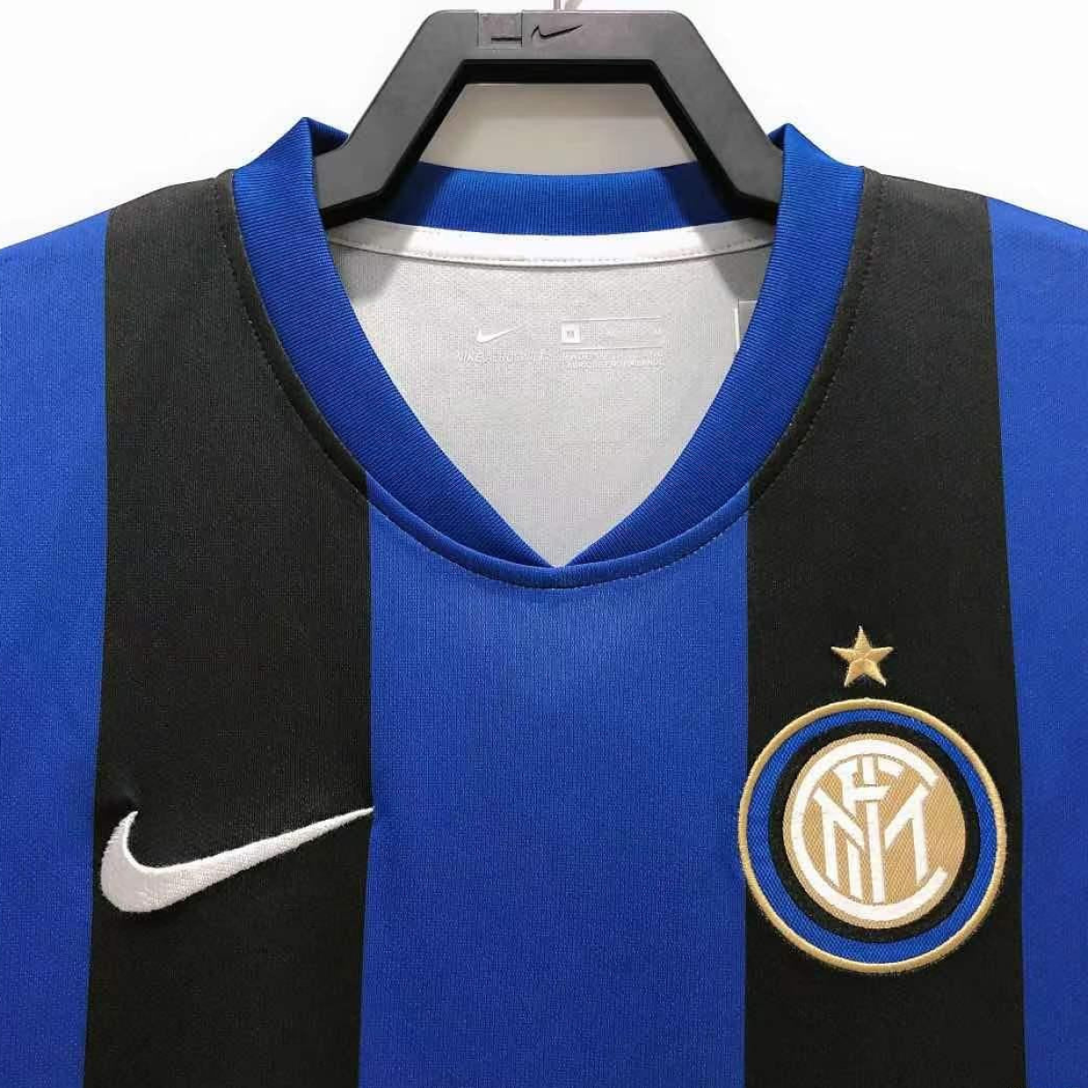 Retro 08/09 Inter Milan Home Champions Version Soccer Jersey