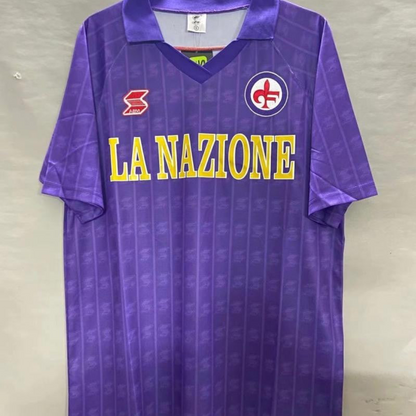 Retro 89/90 Fiorentina Home Soccer Jersey