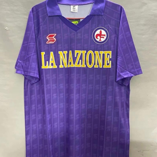 Retro 89/90 Fiorentina Home Soccer Jersey
