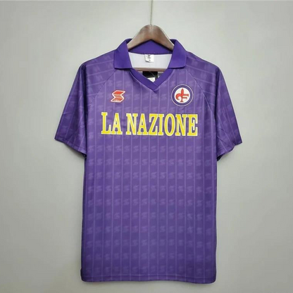 Retro 89/90 Fiorentina Home Soccer Jersey