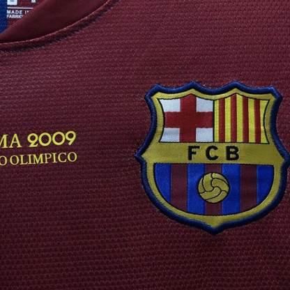 Retro 08/09 Long SLeeve Barcelona Home Champions Version Soccer Jersey