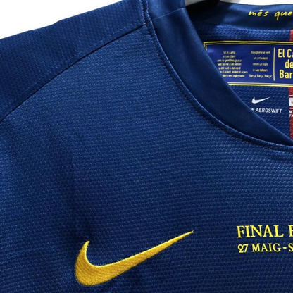 Retro 08/09 Long SLeeve Barcelona Home Champions Version Soccer Jersey
