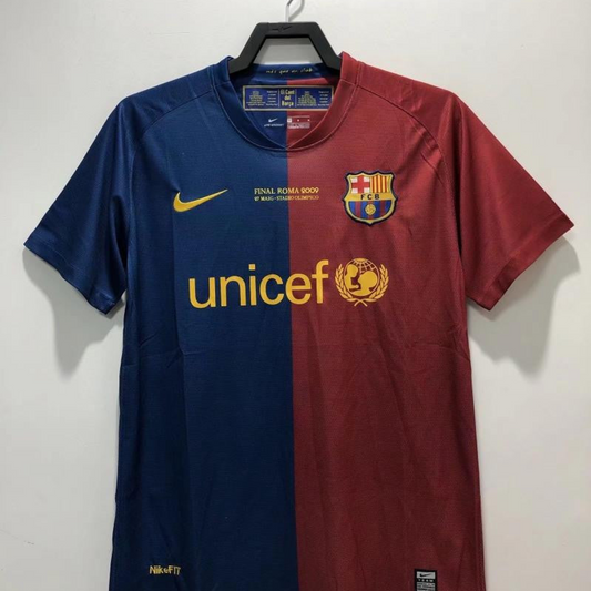 Retro 08/09 Barcelona Home Champions Version Soccer Jersey