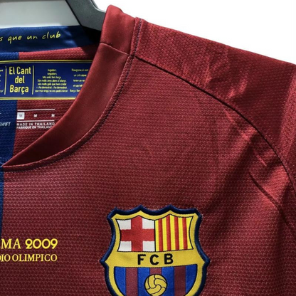 Retro 08/09 Barcelona Home Champions Version Soccer Jersey