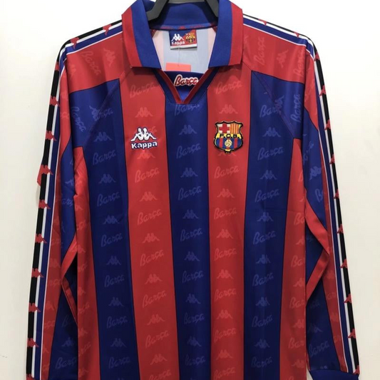 Retro 96/97 Long Sleeve Barcelona Home Soccer Jersey