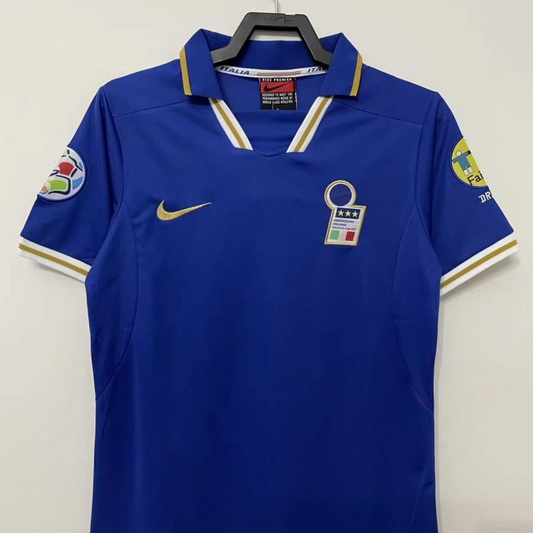 Retro 1996 Italy Home With 96 EURO Patch Soccer Jersey