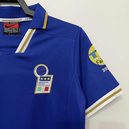 Retro 1996 Italy Home With 96 EURO Patch Soccer Jersey