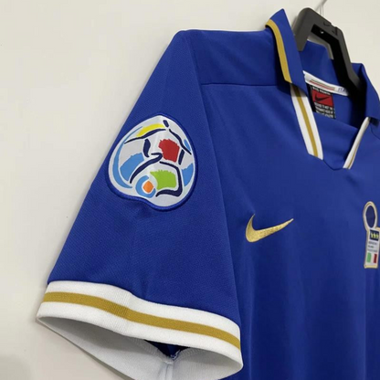 Retro 1996 Italy Home With 96 EURO Patch Soccer Jersey