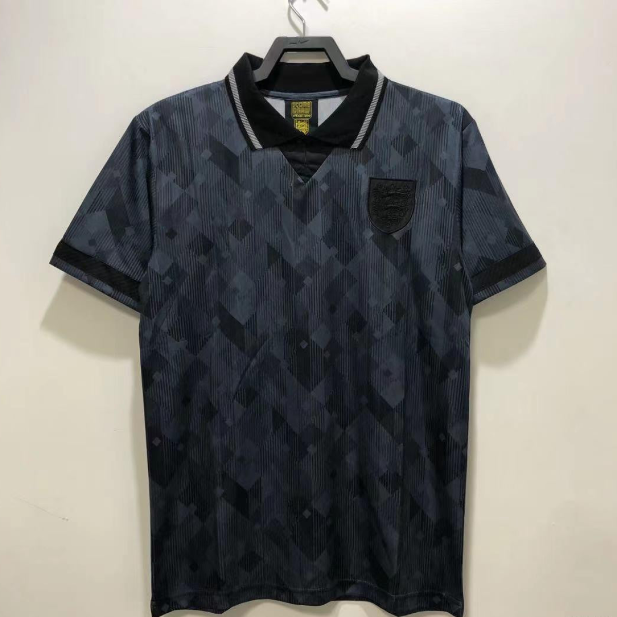 Retro 1990 England Away Black Soccer Jersey