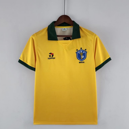 Retro 1988 Brazil Home Soccer Jersey