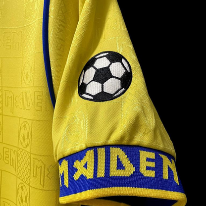 Retro 2008 West Ham Iron Maiden Yellow Jersey