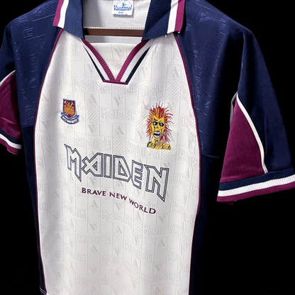 Retro 1999 West Ham Iron Maiden Away Soccer Jersey