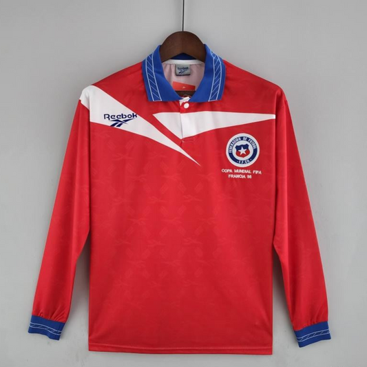 Retro Long Sleeve 1998 Chile Home Soccer Jersey