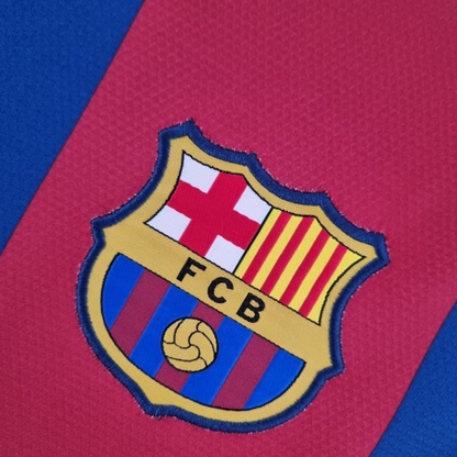 Retro 10/11 Barcelona Long Sleeve Home Soccer Jersey