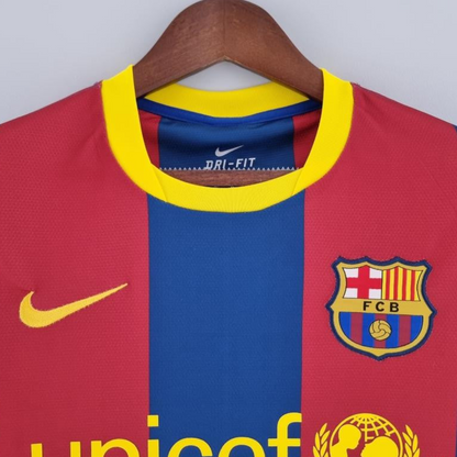Retro 10/11 Barcelona Long Sleeve Home Soccer Jersey