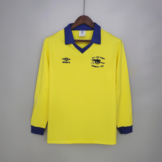 Retro long sleeve Arsenal 71/79 away yellow Soccer Jersey