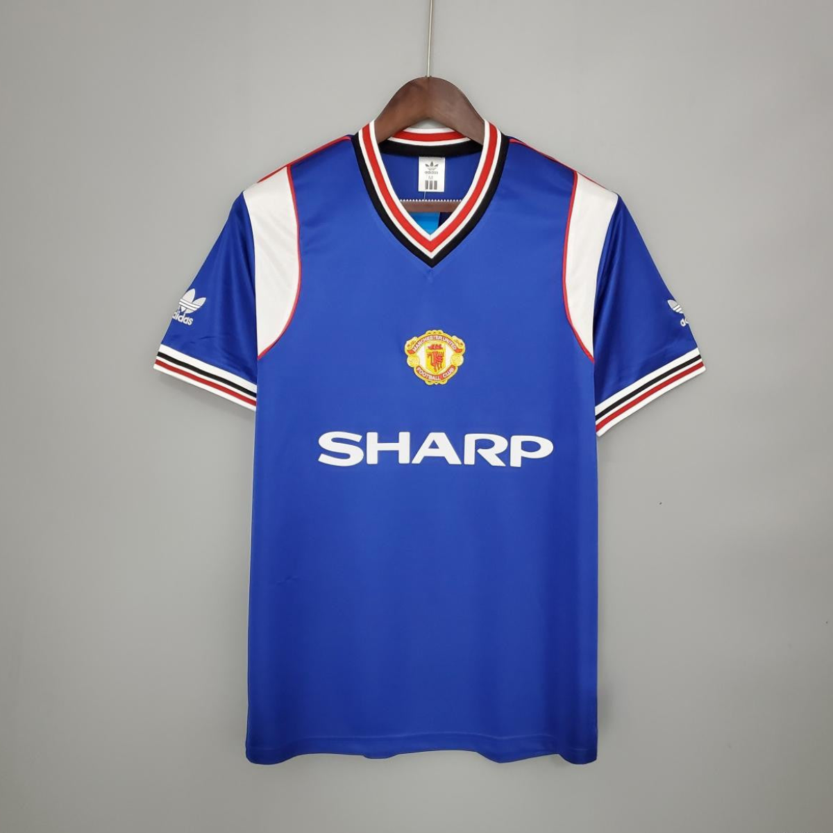 Retro Manchester United 85/86 away blue Soccer Jersey