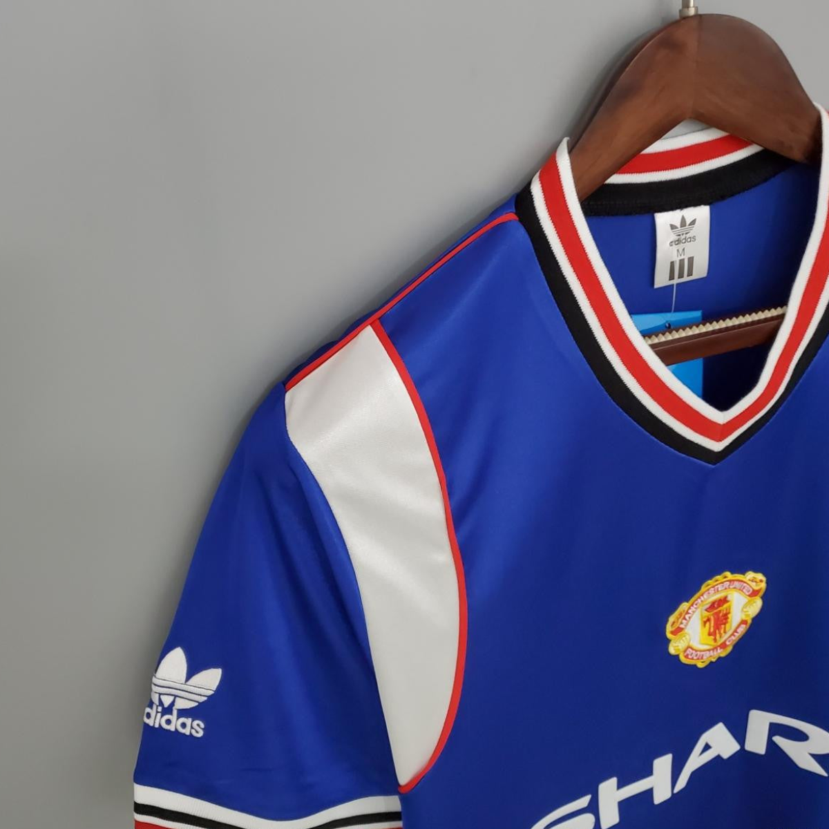 Retro Manchester United 85/86 away blue Soccer Jersey