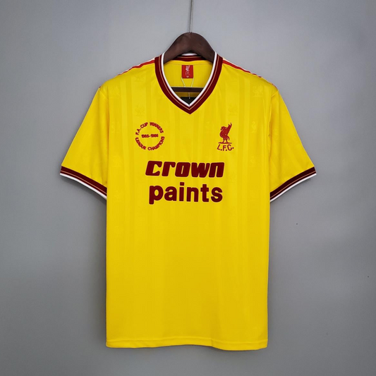Retro 85/86 Liverpool away yellow Soccer Jersey