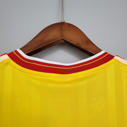 Retro 85/86 Liverpool away yellow Soccer Jersey
