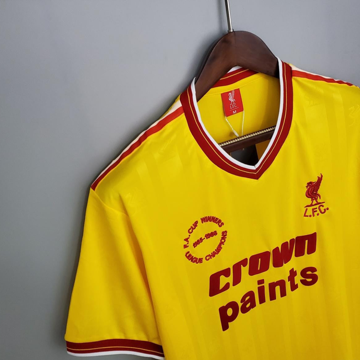 Retro 85/86 Liverpool away yellow Soccer Jersey
