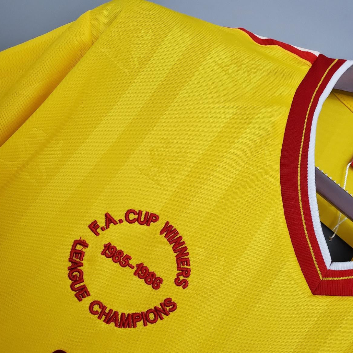 Retro 85/86 Liverpool away yellow Soccer Jersey