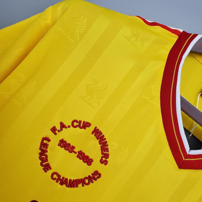 Retro 85/86 Liverpool away yellow Soccer Jersey